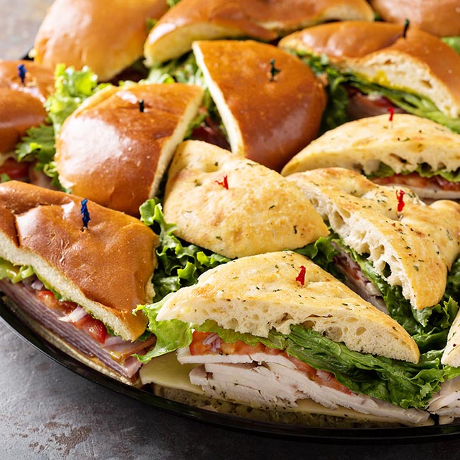 Platter of assorted sandwich halves at Spiros All Day Diner in Tooele, Utah.
